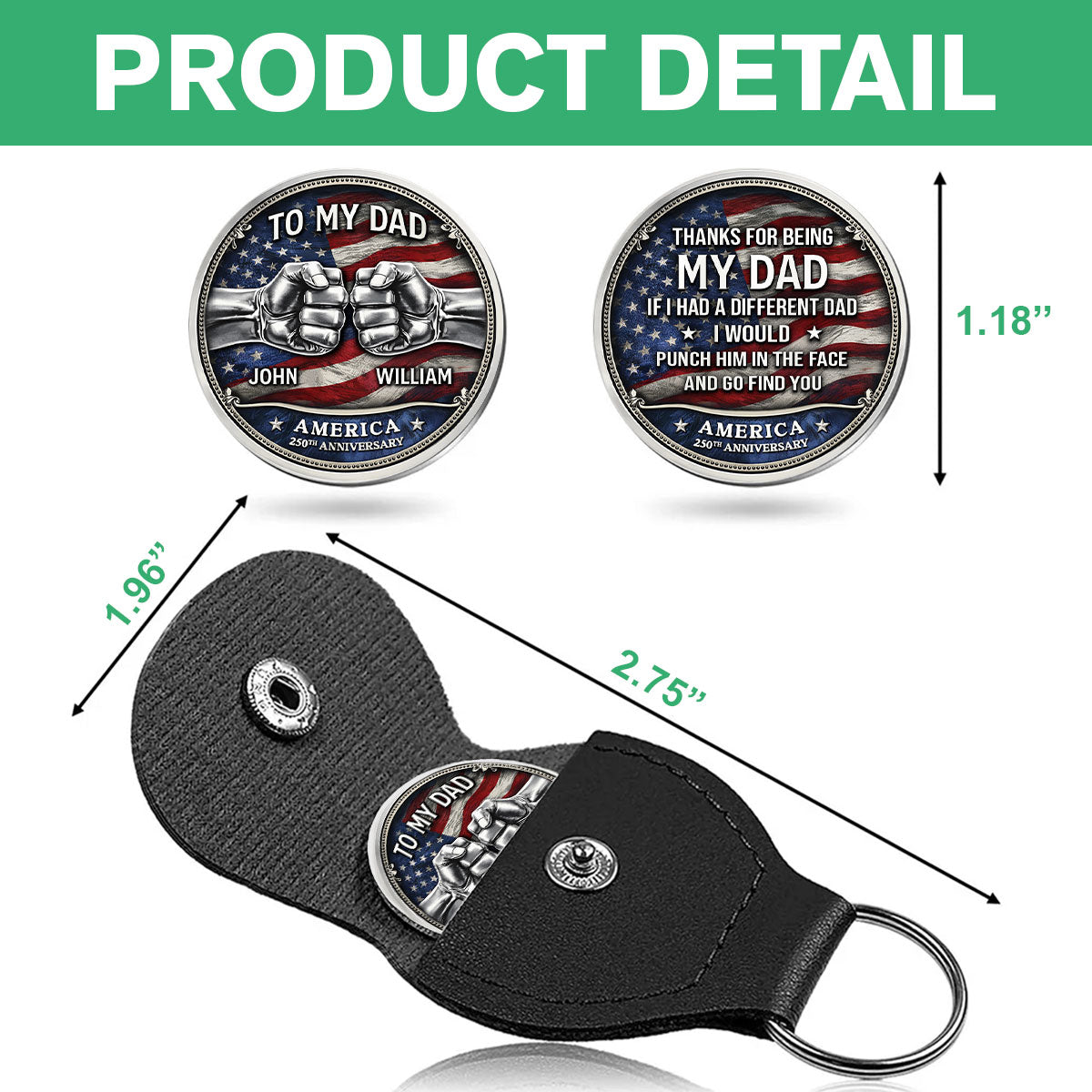 Personalized Name Thank For Being My Dad Pocket Hug - Coin For Father, Patriotic Gift From Son LM32 899267