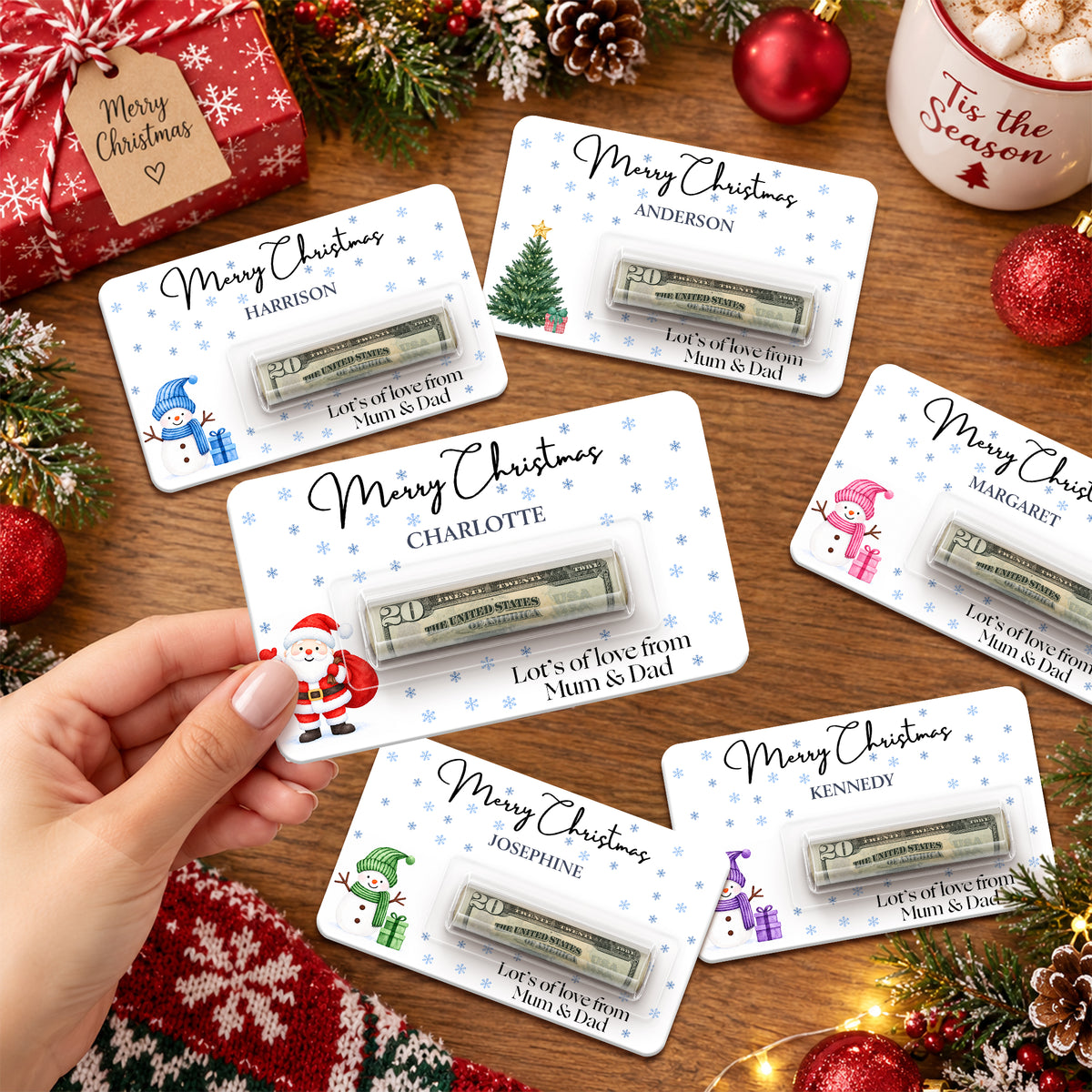 Personalized Christmas Money Holder Card, Thoughtful Cash Gift for Family & Friends HA75 919388