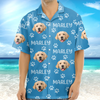 Custom Photo Funny Pet Face Pattern Dog Cat Family Hawaii Shirt HA75 892312