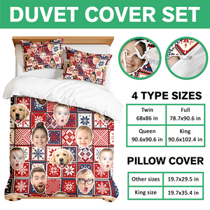 Custom Christmas Family Photo Bedding Set CH07 899936