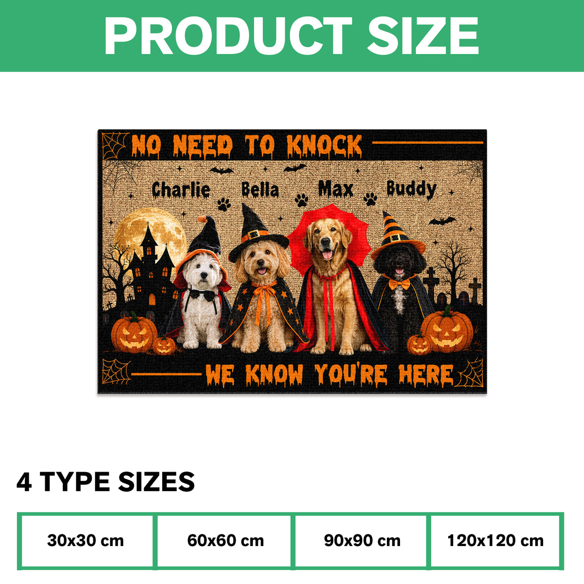 Custom Dog Cat Photo No Need To Knock We Know You're Here Halloween Doormat HO82 903222