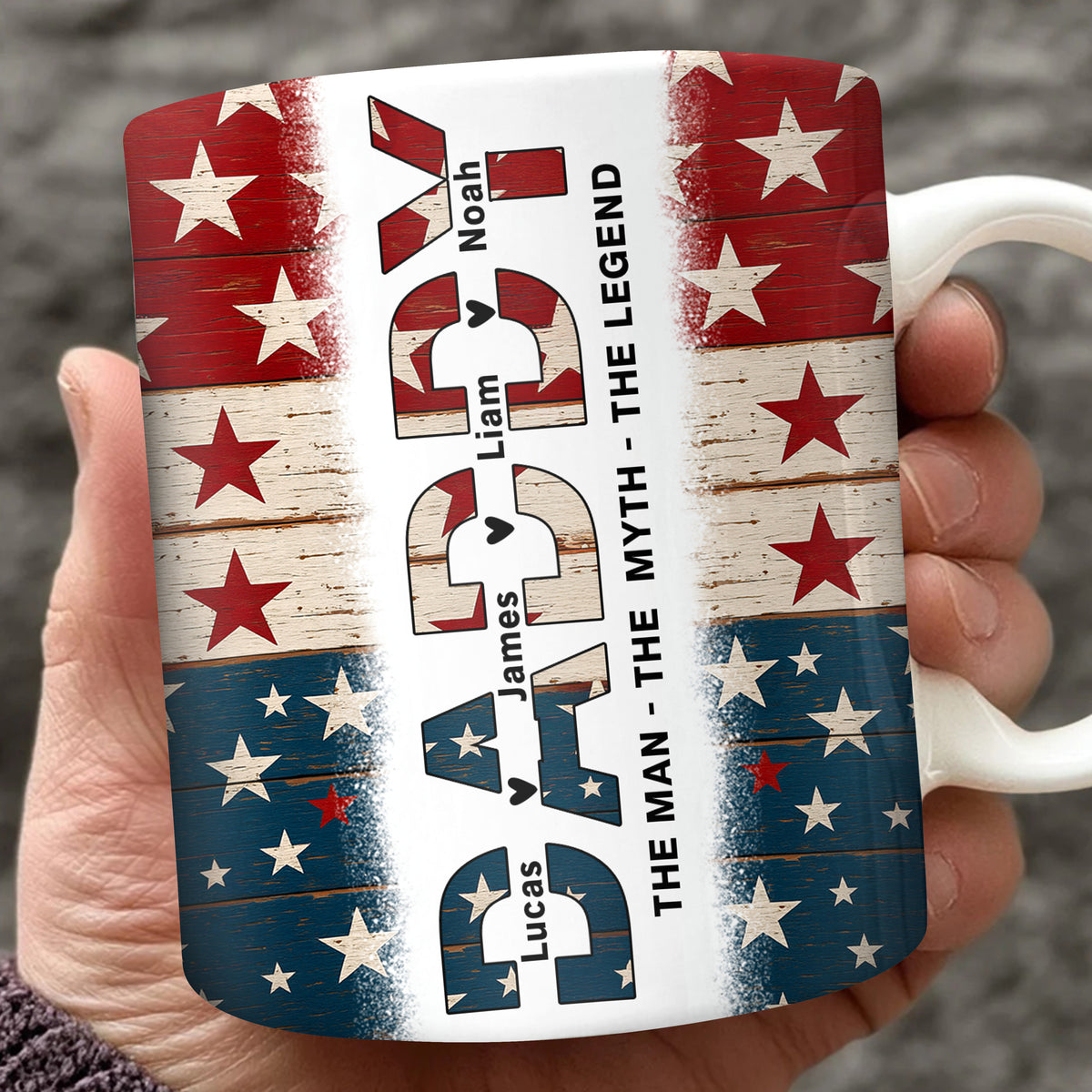 Dad The Man The Myth The Legend - Personalized Mug For America Dad Grandpa CH07 895990