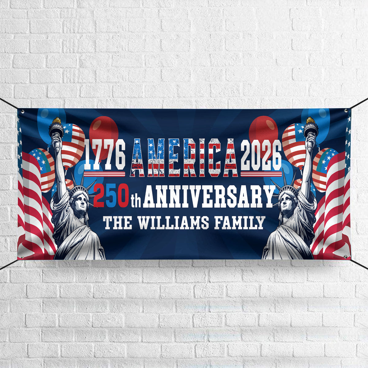 Custom Family Name USA 250th Anniversary 1776-2026 Banner HO82 901584