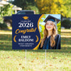 Custom Photo Congrats Class Of 2026 Glitter Graduation Yard Sign Party LM32 899439
