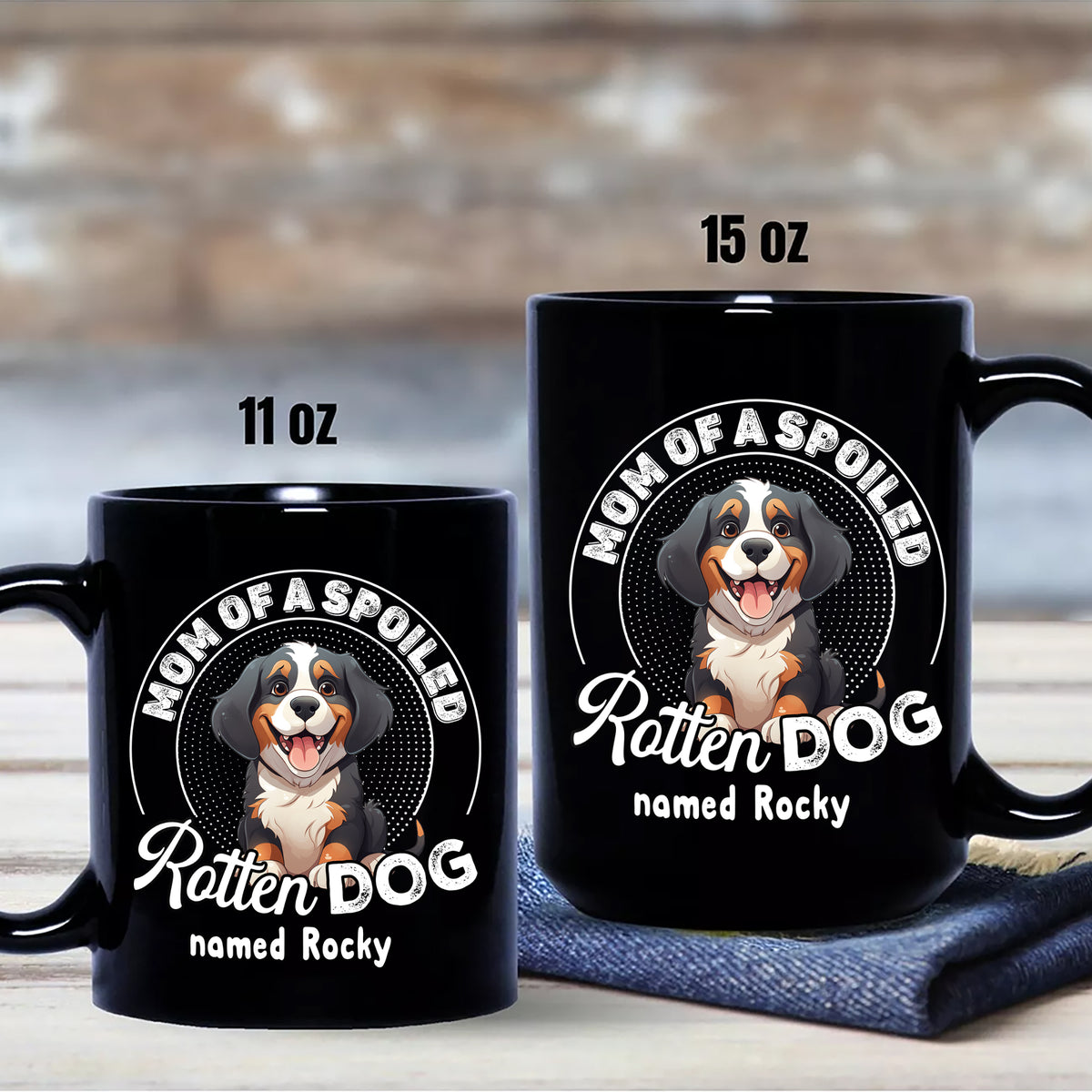 Personalized Dad Of A Spoiled Black Mug Funny Gift for Dog Lovers LM32 893179