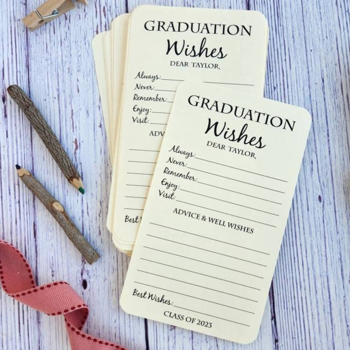 Set of 12 Graduation Wishes Cards - Advice Cards for Graduation Party - Graduation Party Decorations - Graduation gift - Graduation Advice HO82 902228