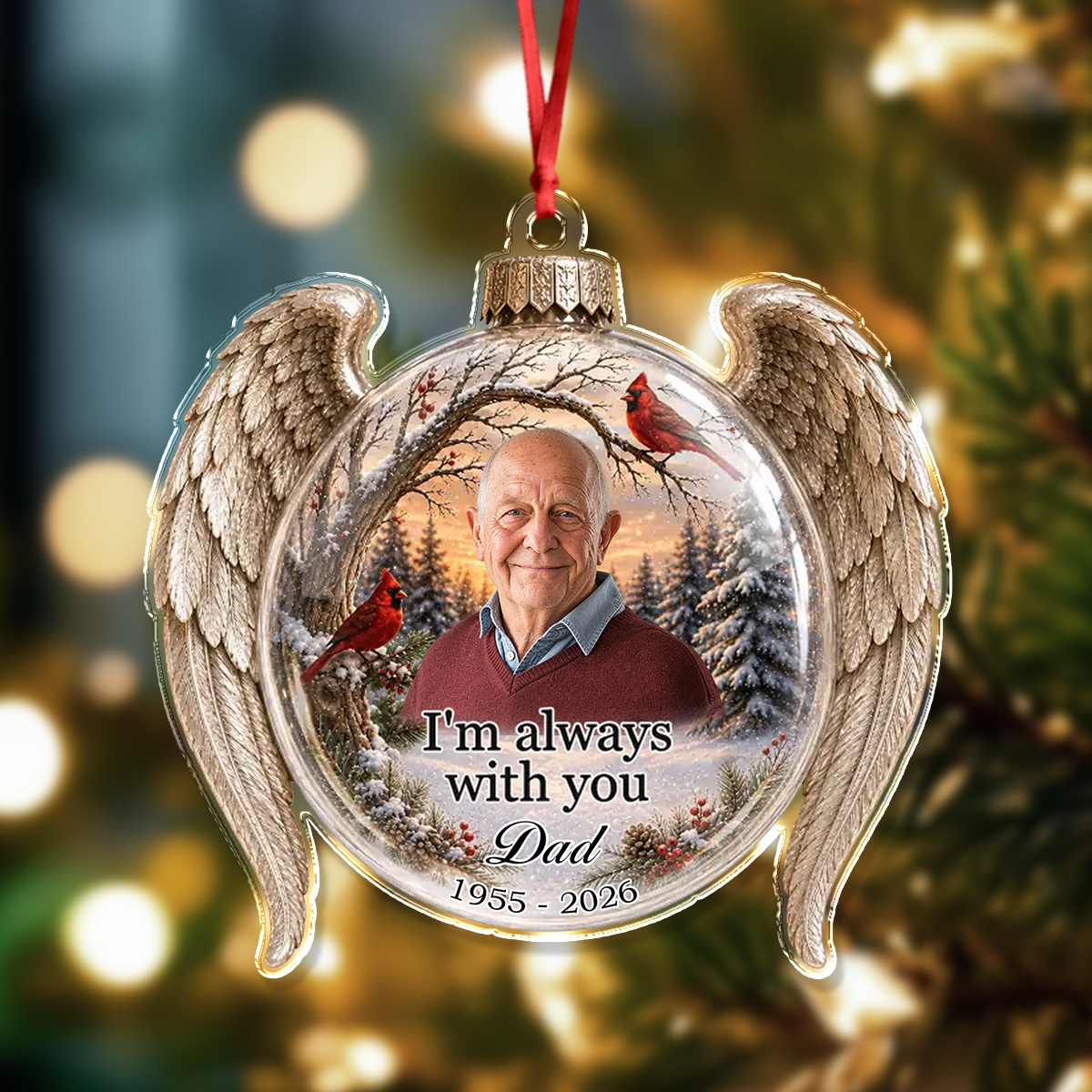 Custom Photo Memorial Sympathy Acrylic Ornament Gifts For Loss Of Mom, Dad LM32 669987