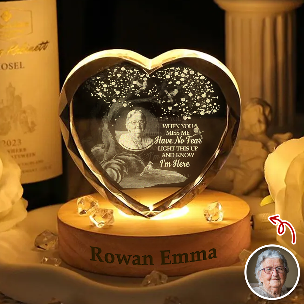 Custom Photo Memorial Engraved Crystal Photo With Light TH10 898241