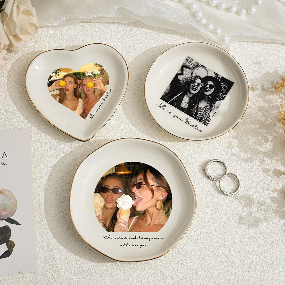 Personalised Bestie Photo Trinket Dish: Custom Jewelry Ring Dish, Trinket Tray for Best Friend, Bestie LM32 899265