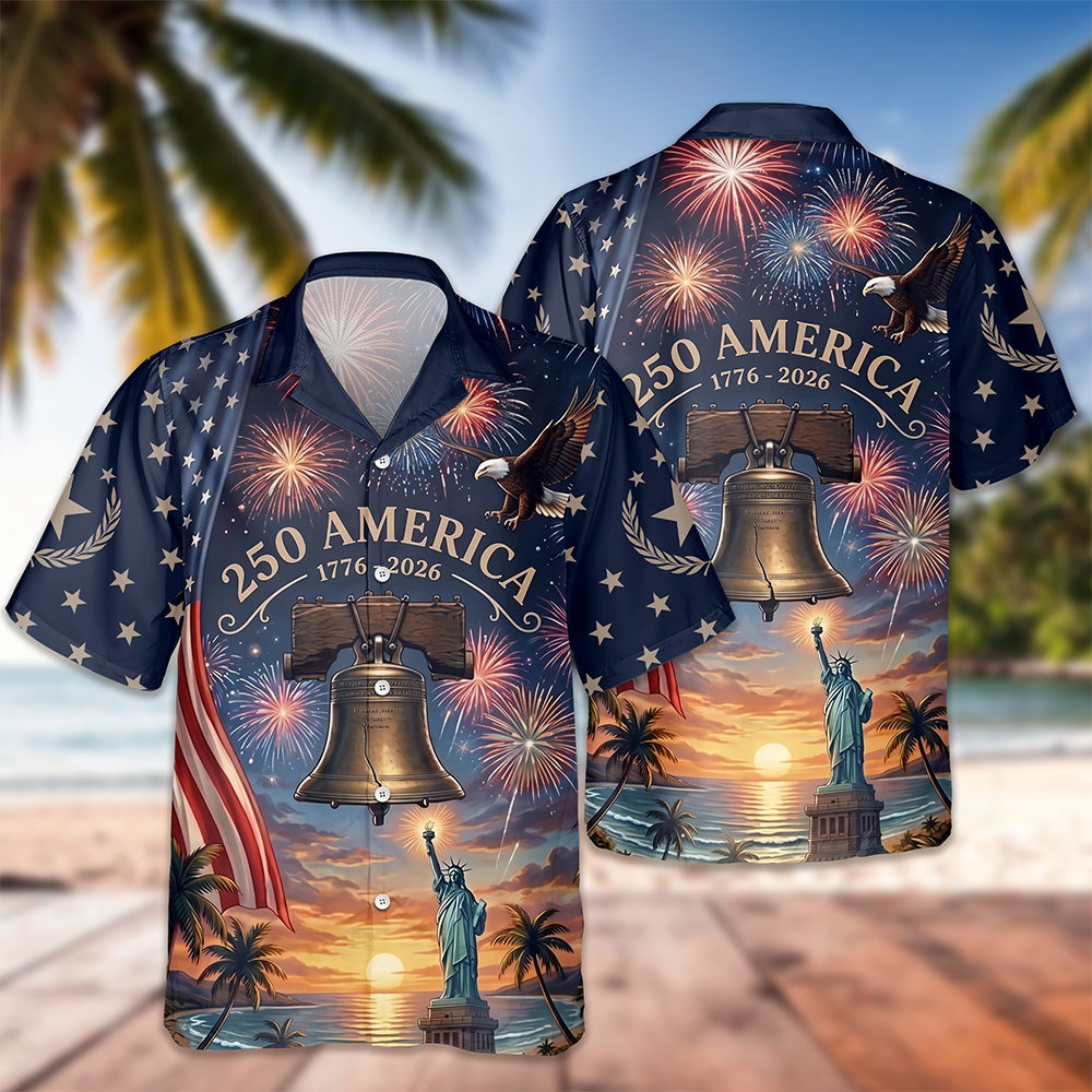 Personalized US 250th Anniversary 1776-2026 Liberty Bell Patriotic Hawaiian Shirt LM32 669359