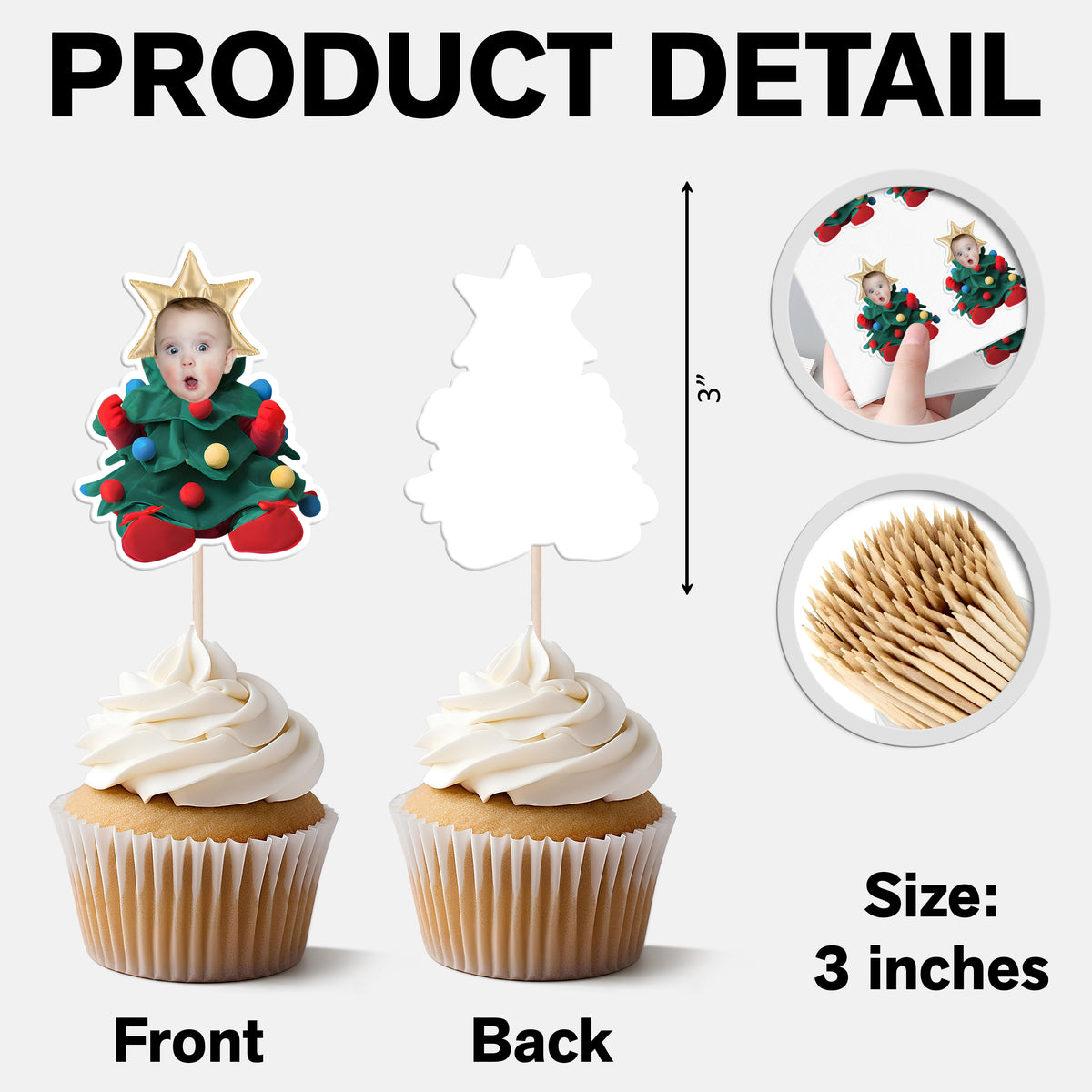 Custom Baby Photo You Are My Perfect Christmas Cupcake Toppers LM32 893911