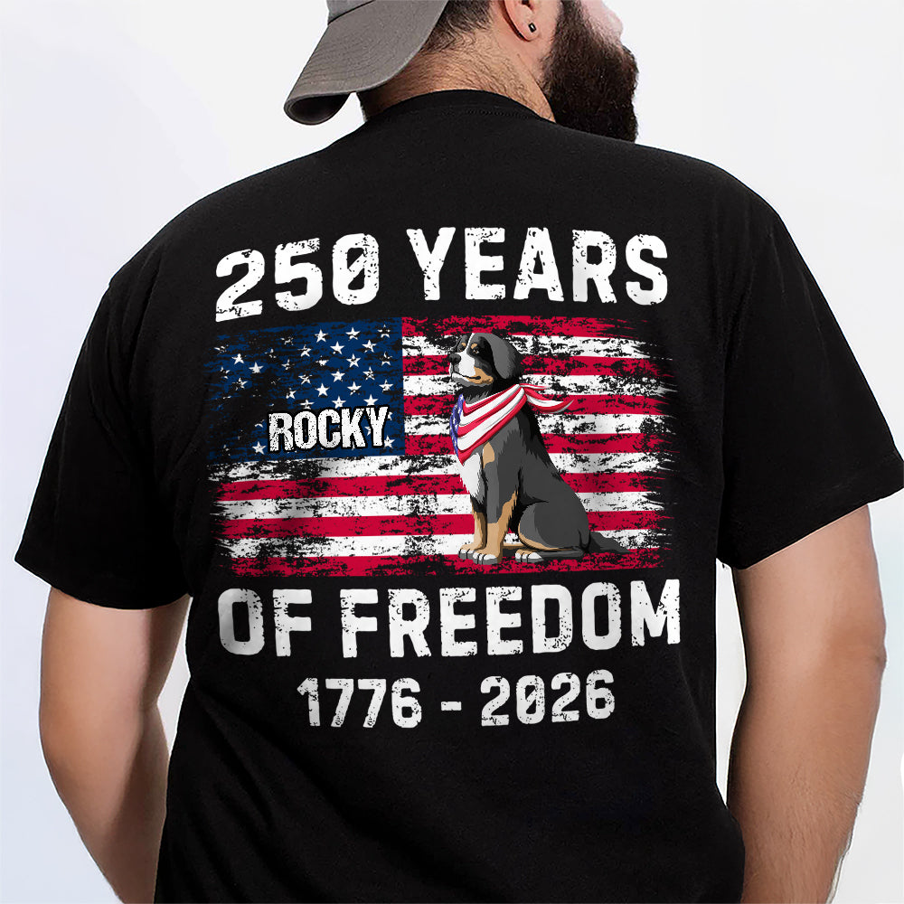 Custom Dog America 250 of Freedom Back Side Dark Shirt LM32 895315