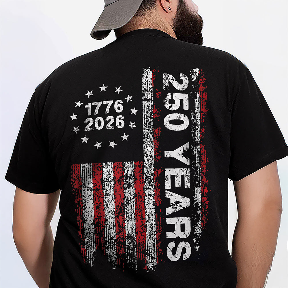 America 250th Birthday US Flag 250 Years We The People Back Side Dark Shirt HA75 897382
