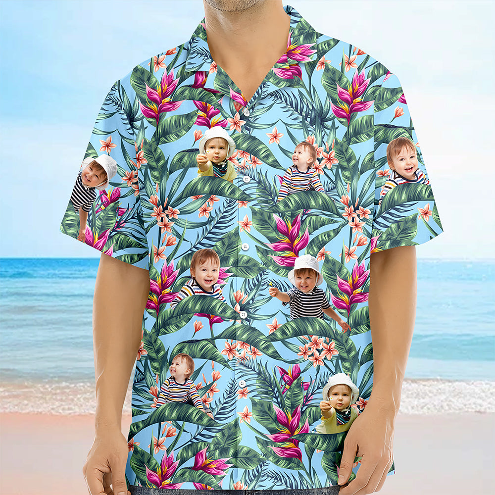 Custom Hawaii In The Air Face Human Photo Family Hawaii Shirt HO82 893834
