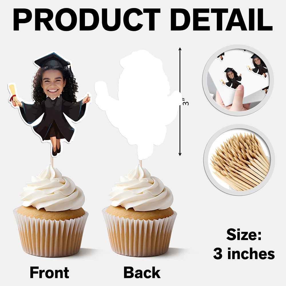 Custom Funny Face Graduation Class of 2026 Decoration Cupcake Toppers HO82 901340