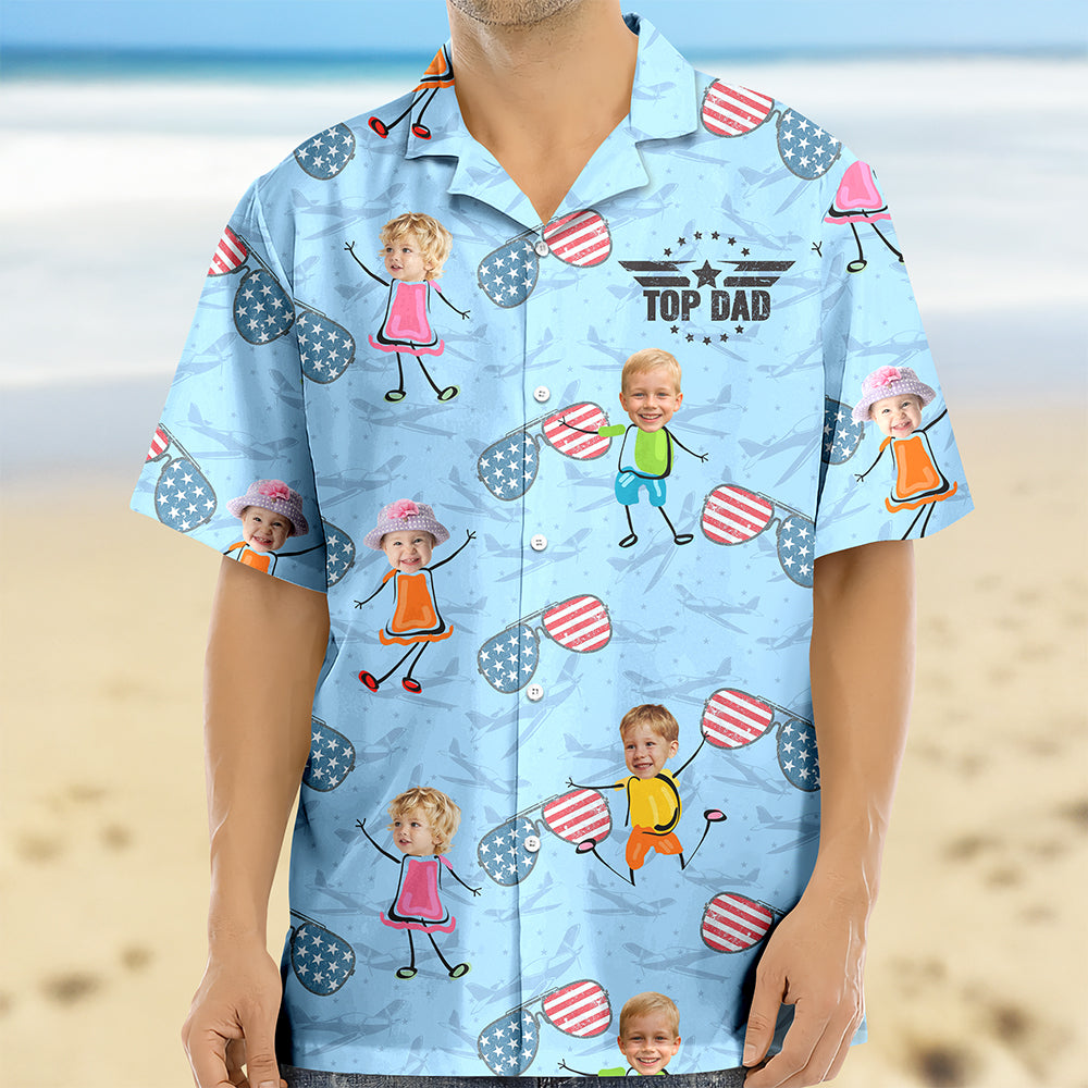 Custom Cute Face Baby Dancing Proud Of Top Dad Summer Vibe Hawaii Shirt LM32 893435