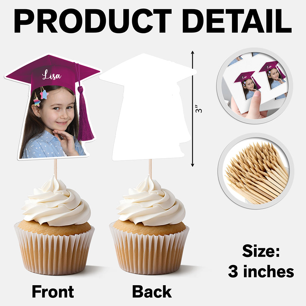 Custom Photo Graduation Decoration Cupcake Toppers HA75 892002