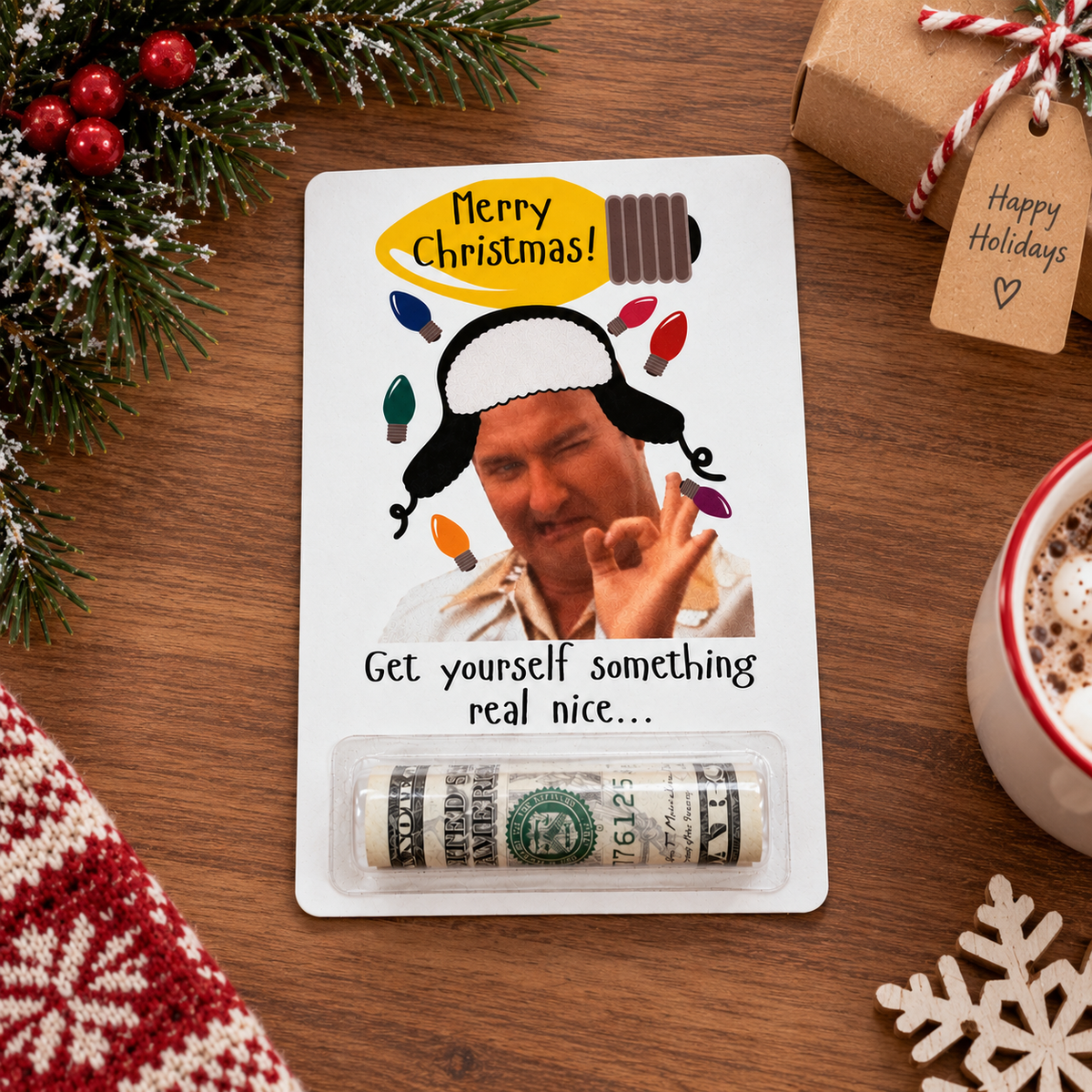 Get Yourself Something Real Nice - Merry Christmas Cousin Money Holder Card LM32 670155