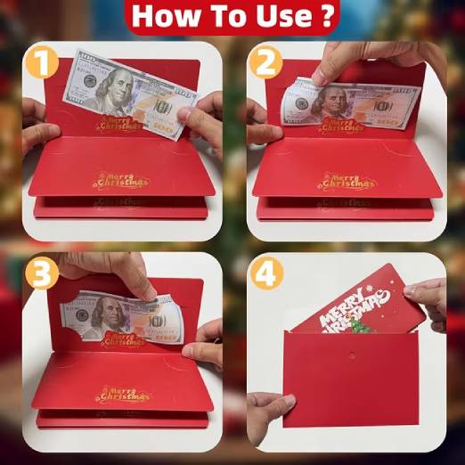 Christmas Cash Gift Envelope, Surprise Gift Christmas Money Holder HO82 903508