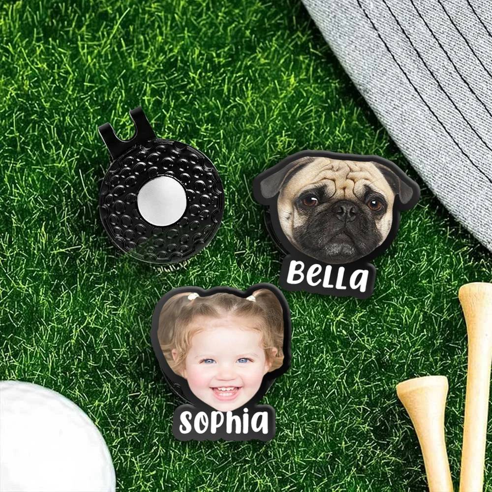 Personalised Photo Golf Ball Marker with Magnetic Hat Clip with Name Birthday Father's Day Gift for Golf Lover HO82 900624