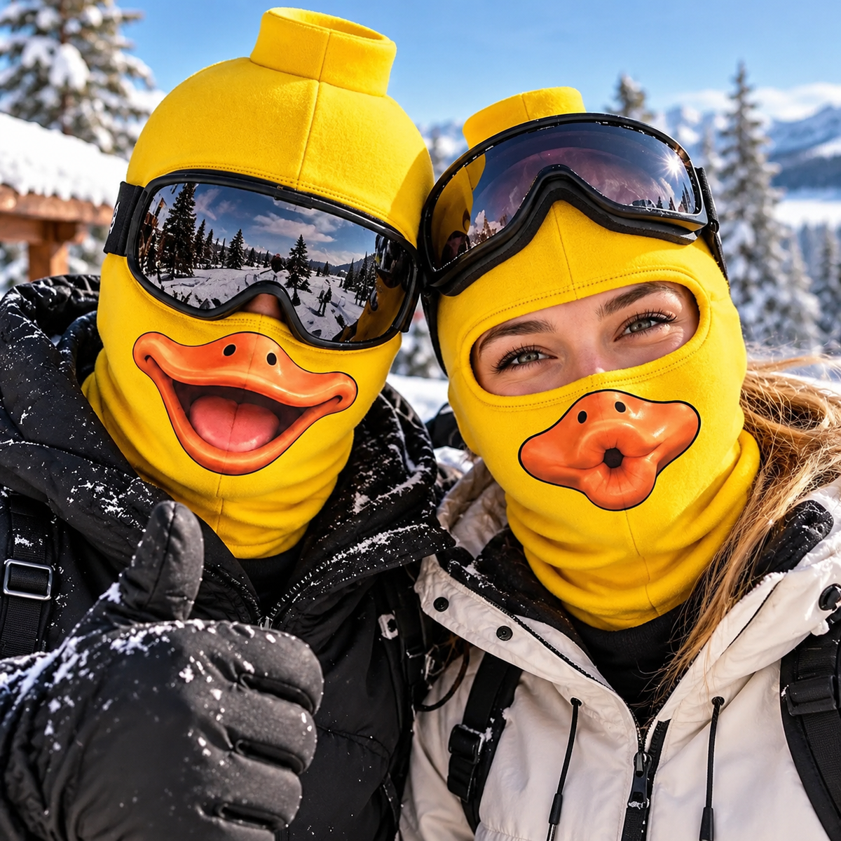 Funny Grinning Duck Face Ski Mask, Yellow Novelty Balaclava Winter Gift LM32 670467