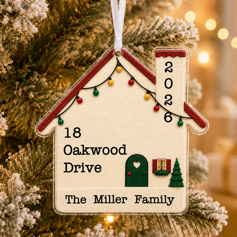 Custom New Home Christmas Acrylic Ornament for Housewarming Gifts for New Home Address LM32 669703