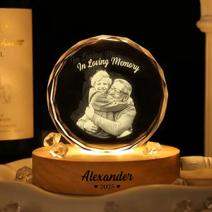 Custom Photo In Loving Memory Memorial Engraved Crystal Photo With Light HA75 898210