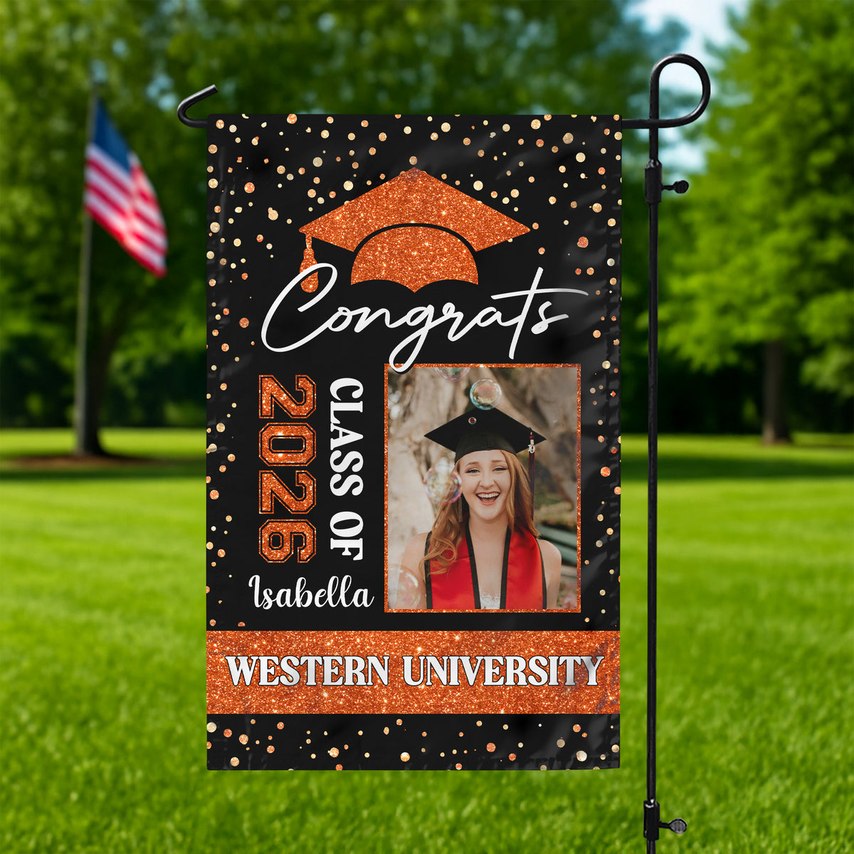 Custom Photo Class of 2026 Congratulations Graduation Garden Flag HO82 901708
