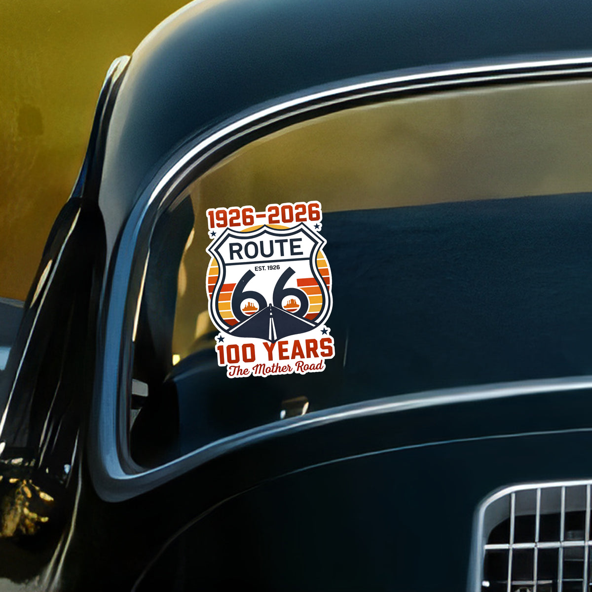 1926-2026 Route US 66 100 Years The Mother Road Car Window Decal Sticker For Car Lover TH10 898441