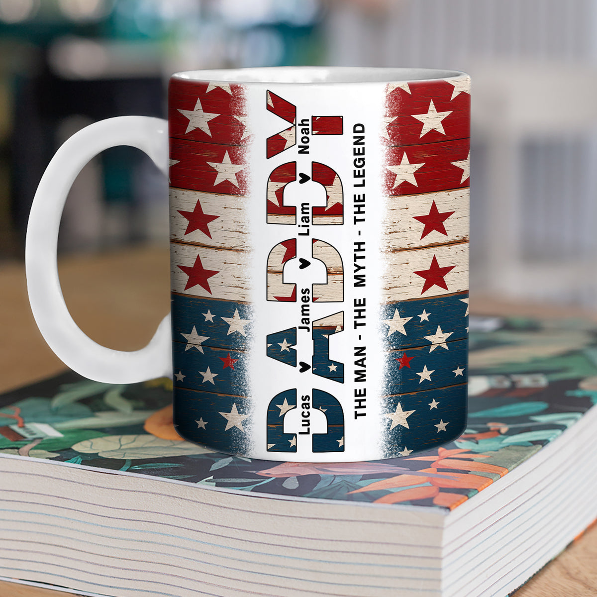Dad The Man The Myth The Legend - Personalized Mug For America Dad Grandpa CH07 895990
