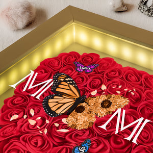 We Love You Mom - Personalized Butterfly Mom Flower Shadow Box CH07 895460