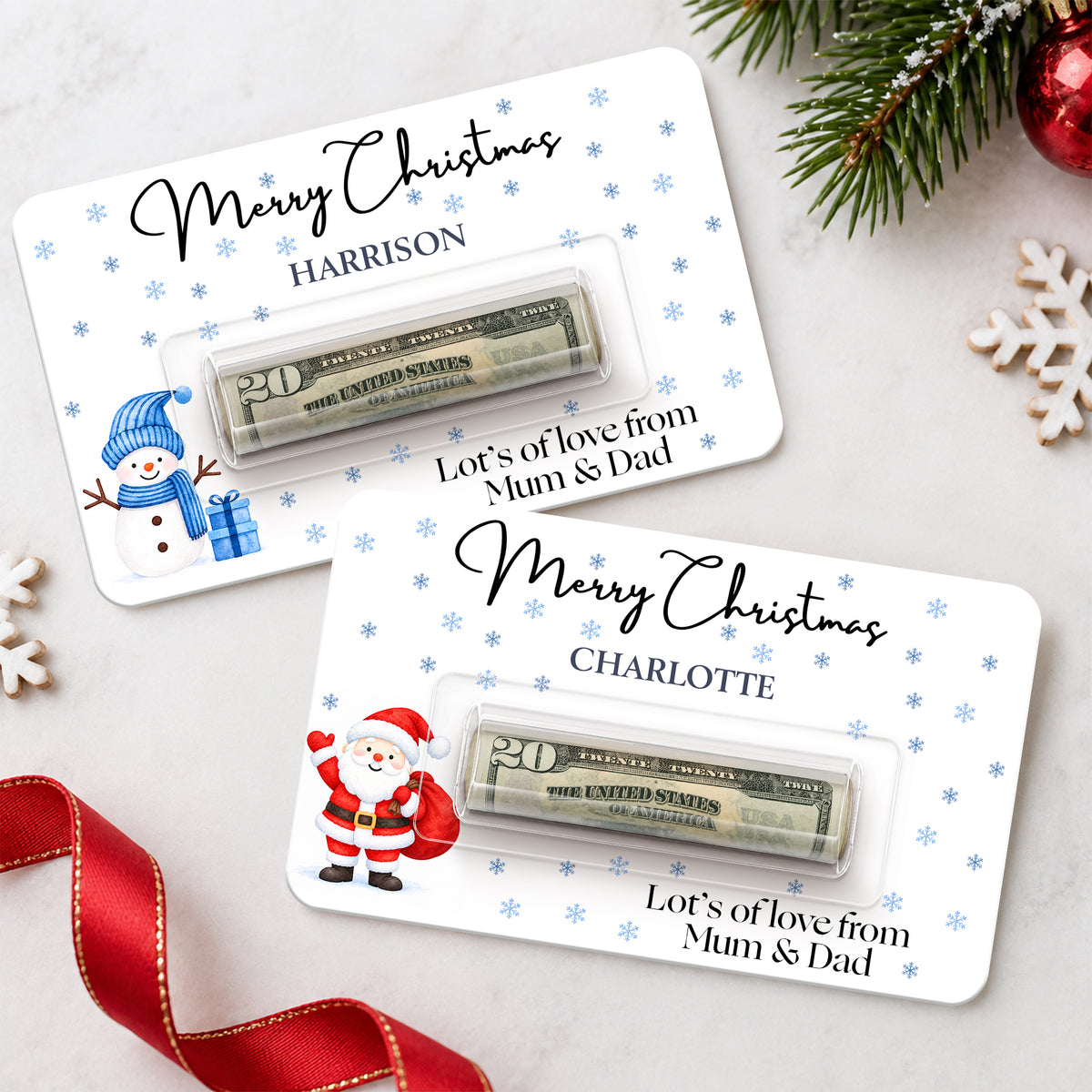 Personalized Christmas Money Holder Card, Thoughtful Cash Gift for Family & Friends HA75 919388