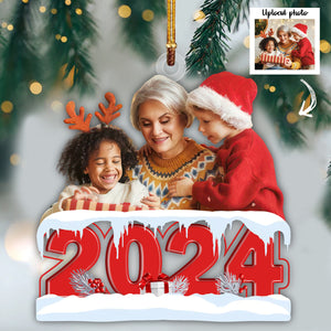 Custom Photo Merry Christmas 2024 Family Acrylic Ornament DM01 891403