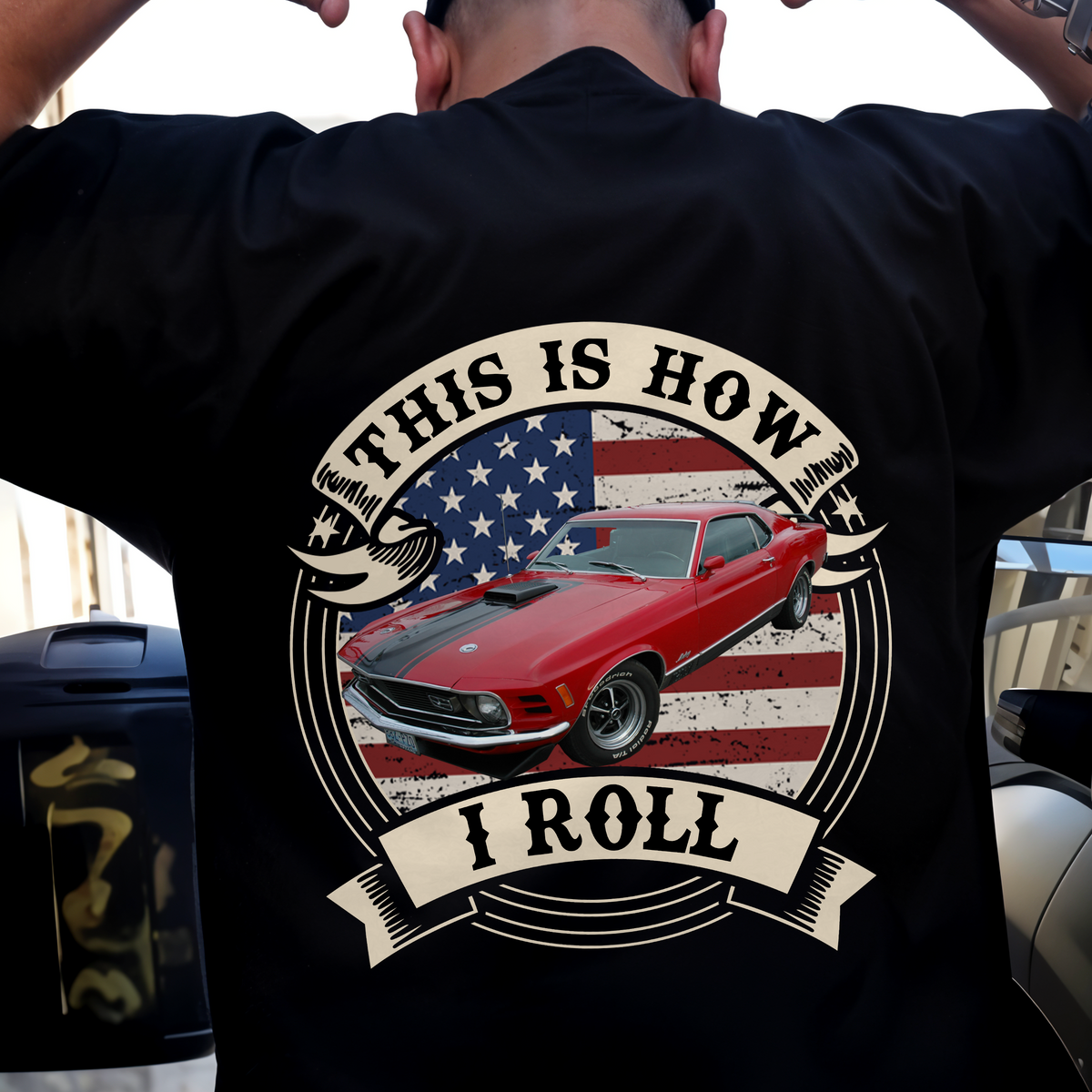 This Is How I Roll - Custom Car Photo Route 66 Vintage Back Side Dark Shirt CH07 896600