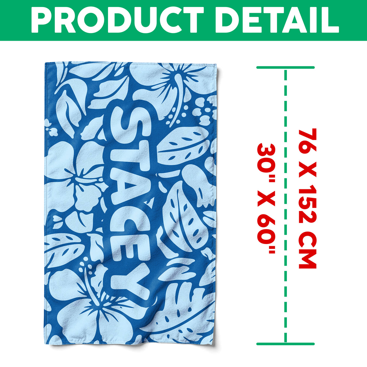 Custom Name Tropical Hawaiian Floral Beach Towel – Summer Vacation Beach Gift LM32 899665
