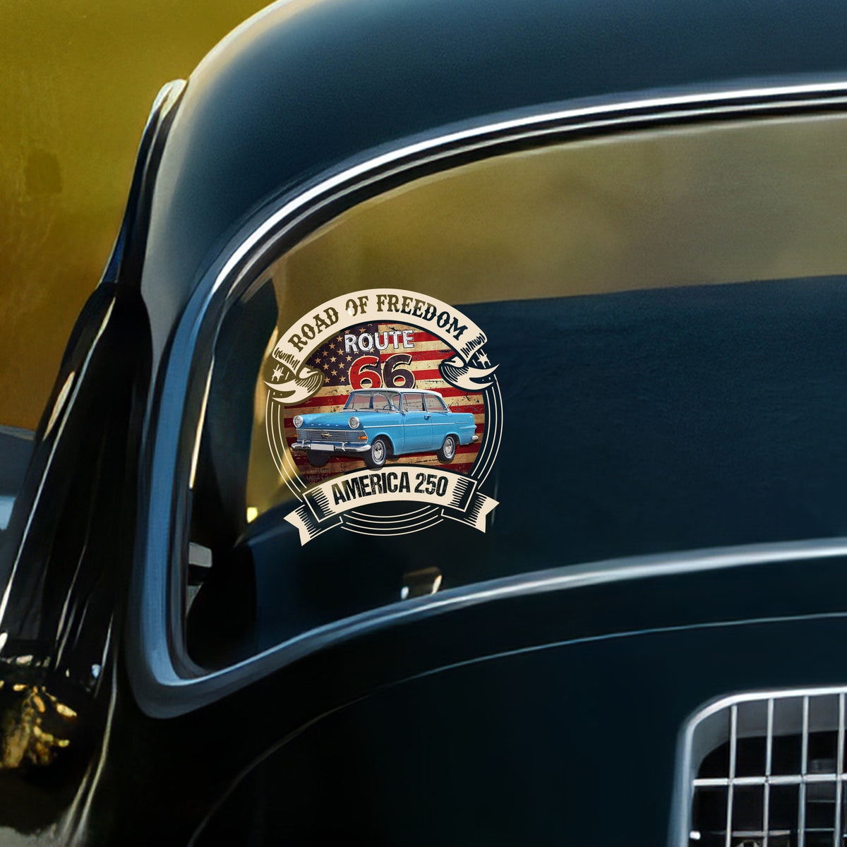 Custom Car  Photo Route 66 Road Of Freedom American 250 Car Window Decal Sticker TH10 898501