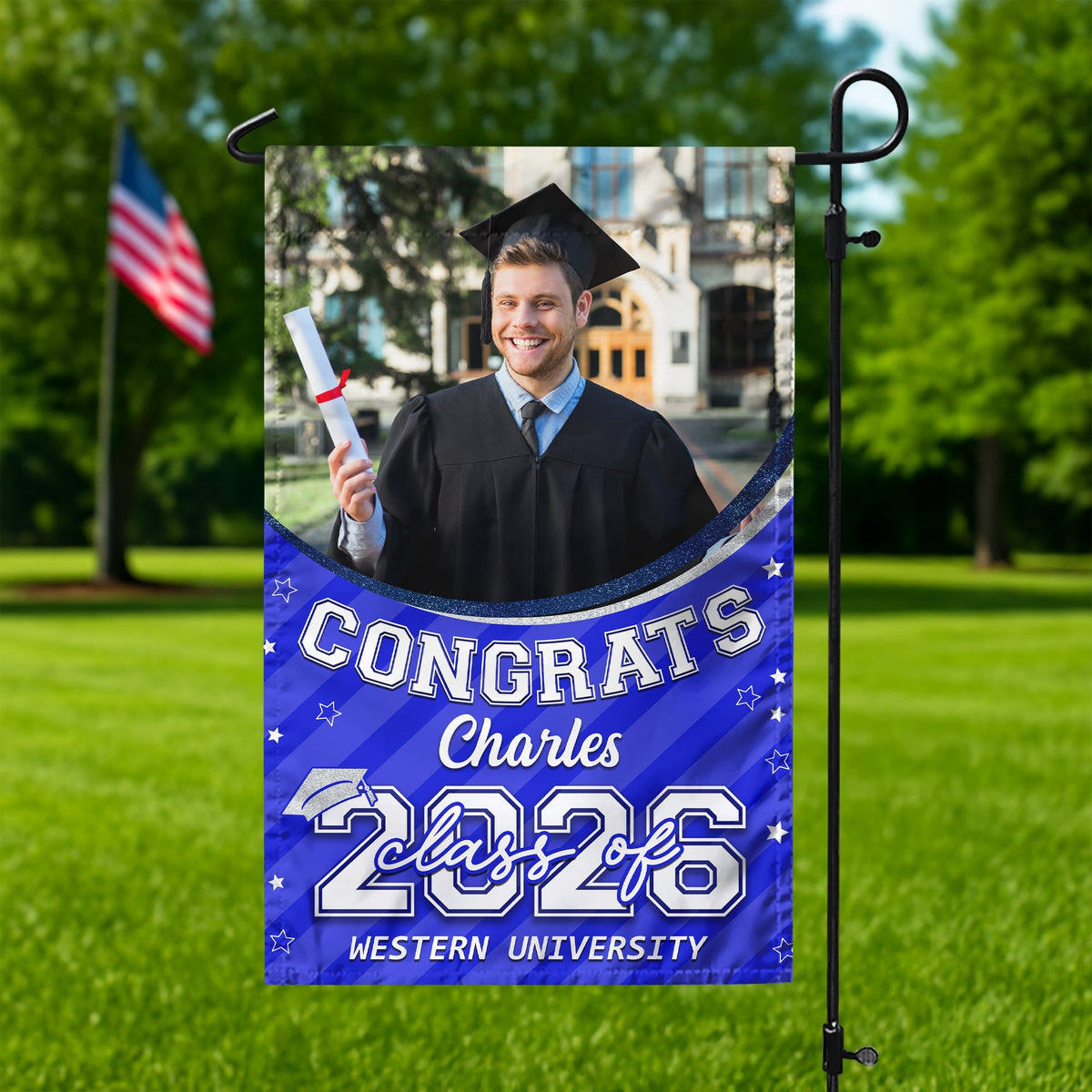 Custom Photo Class of 2026 Congrats Graduation Garden Flag HO82 901710