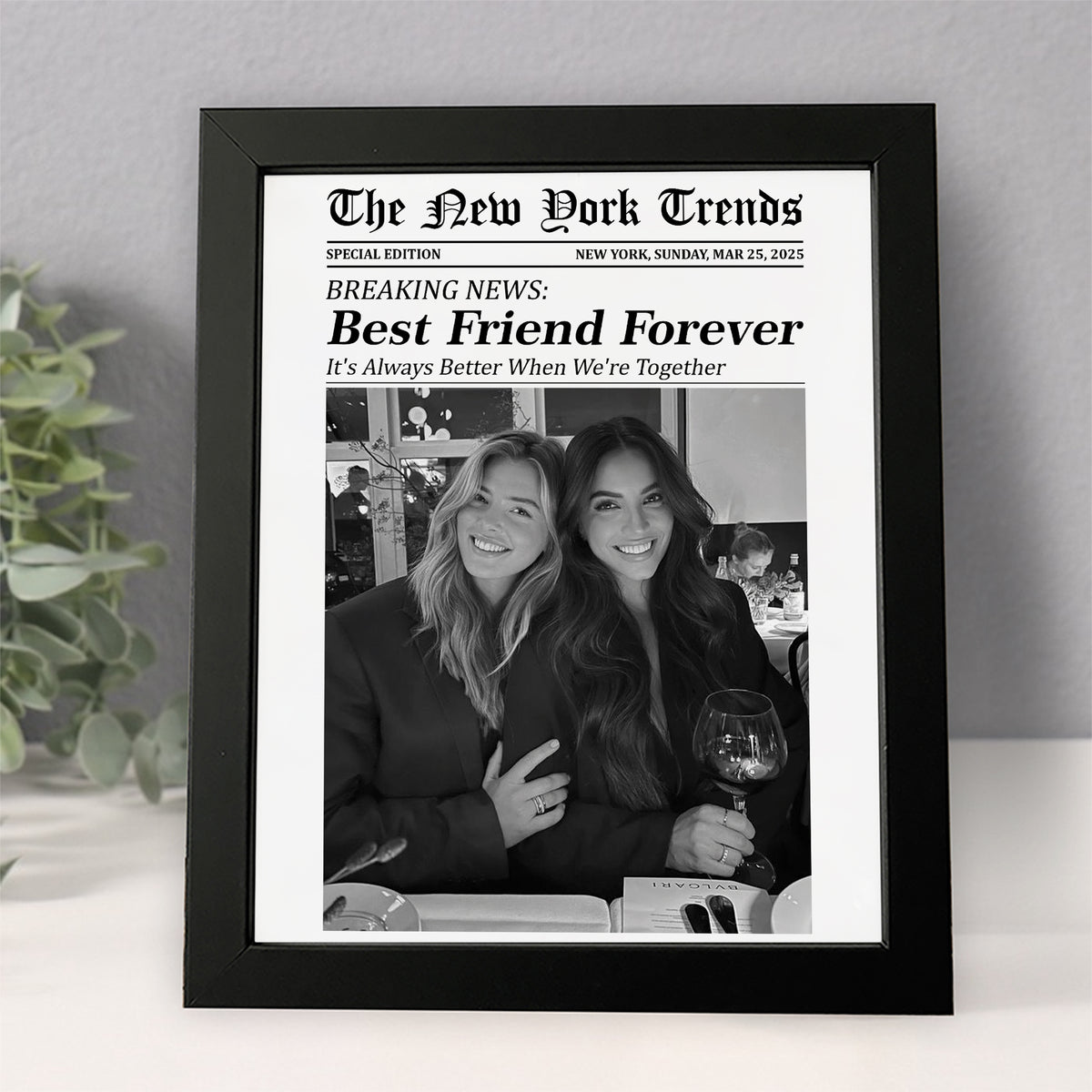 Custom Best Friends Photo Gift - Personalized Newspaper Photo Poster CH07 896478