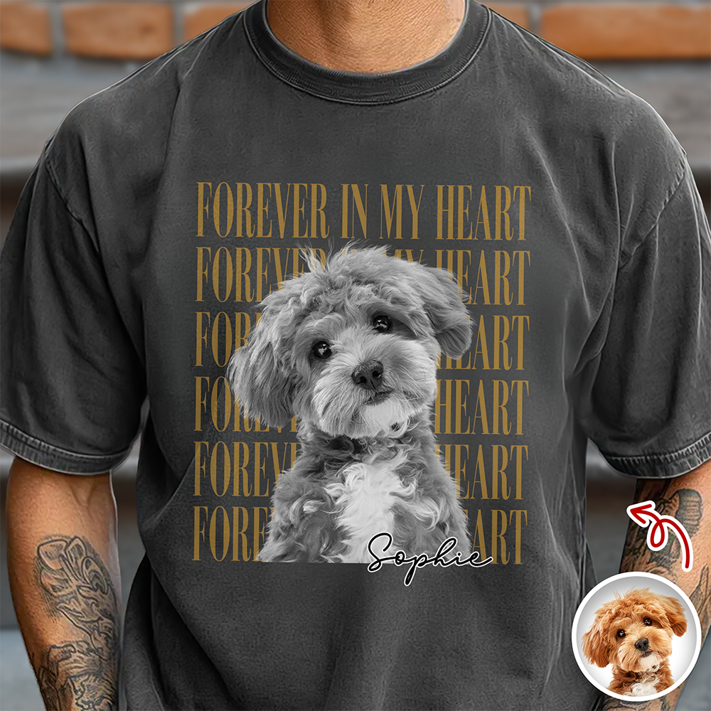Personalized Vintage Forever In My Heart Photo Comfort Shirt Gift For Pet Lovers CH07 180072