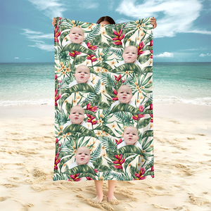Custom Hawaii In The Air Face Human Photo Beach Towel HO82 894006