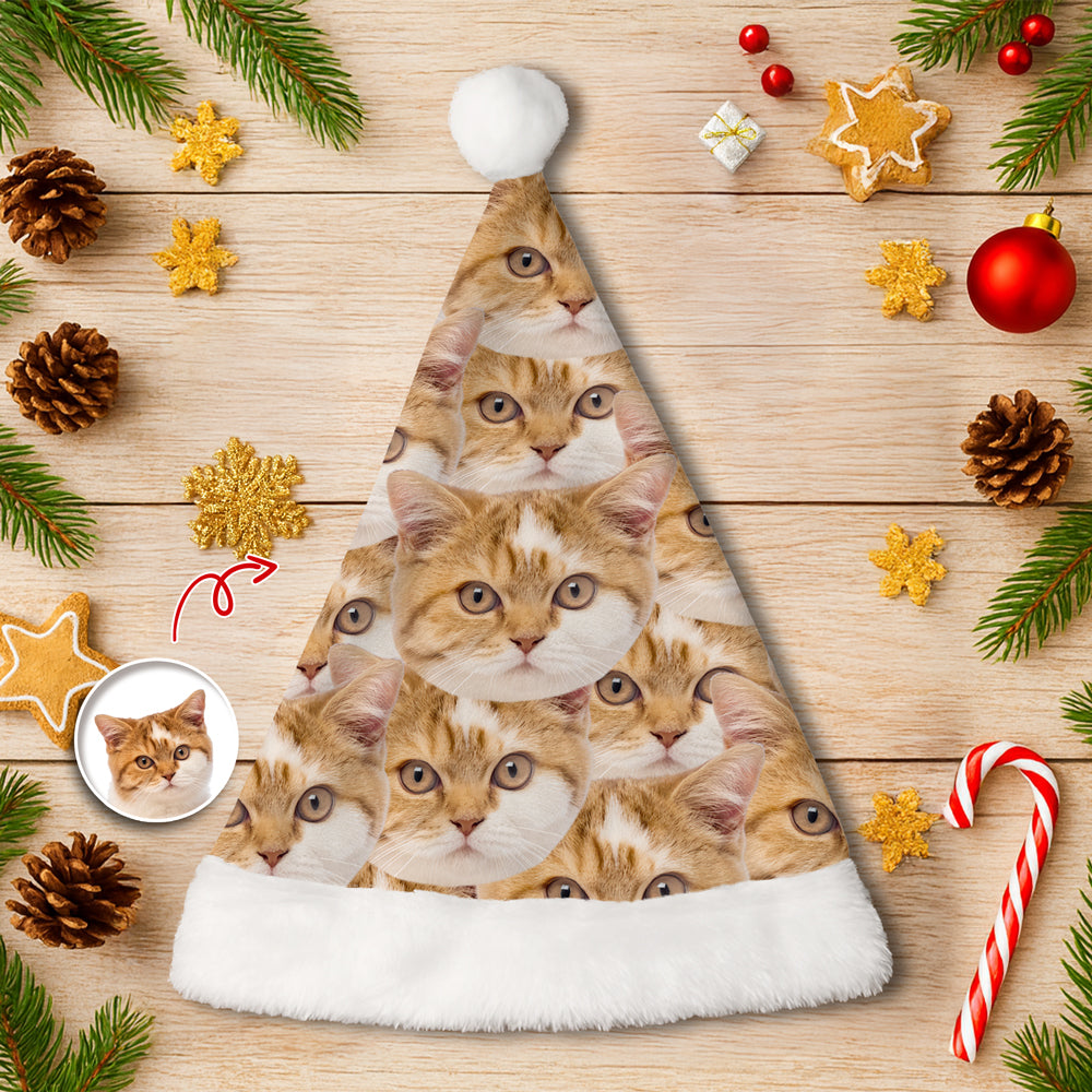 Custom Dog Cat Portrait Photo Unique Santa Hat For Pet Lovers LM32 895351