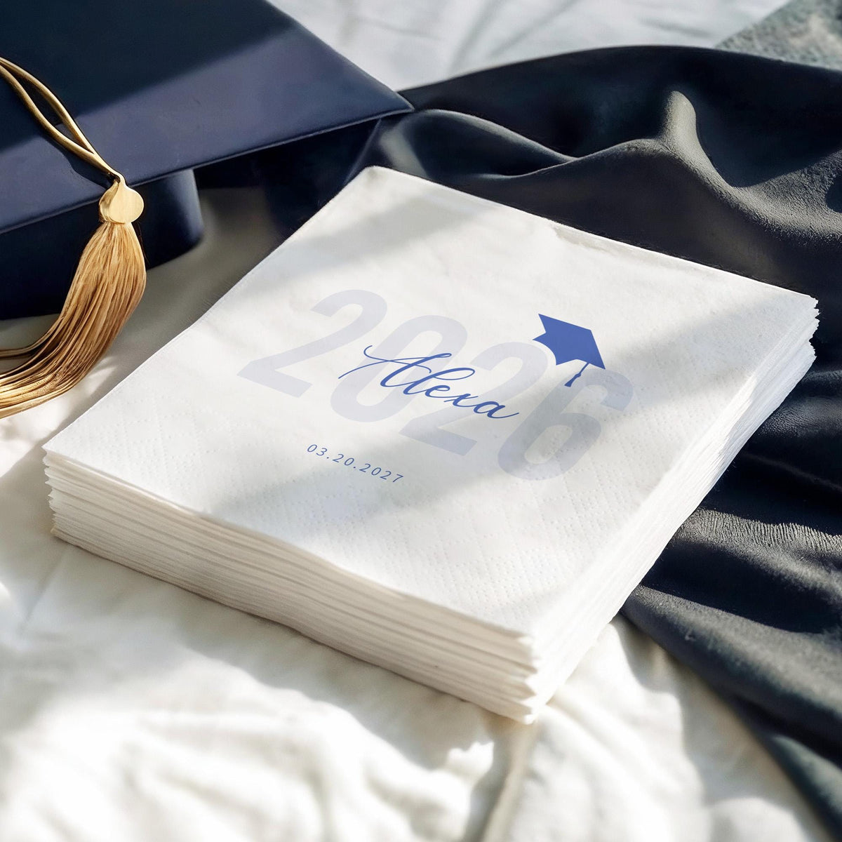 Personalized Name 2026 Graduation Napkins with Grad Cap Beverage Cocktail Napkins LM32 899775