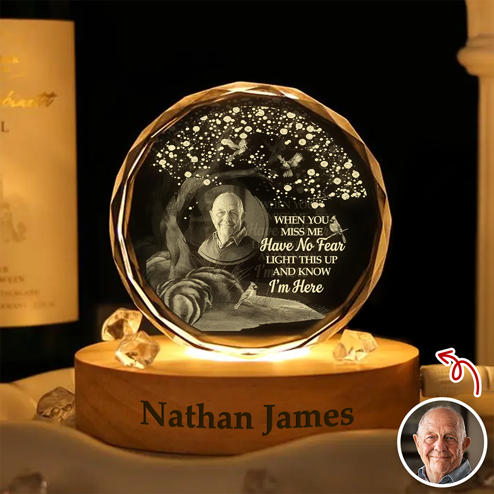 Custom Photo Memorial Engraved Crystal Photo With Light TH10 898241