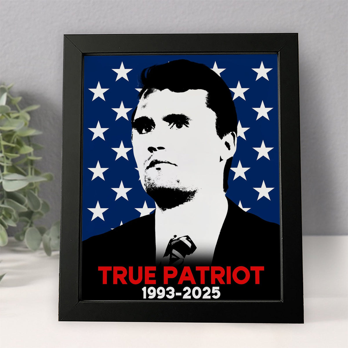 American Patriot Charlie Kirk With USA Flag Picture Frame HO82 65818