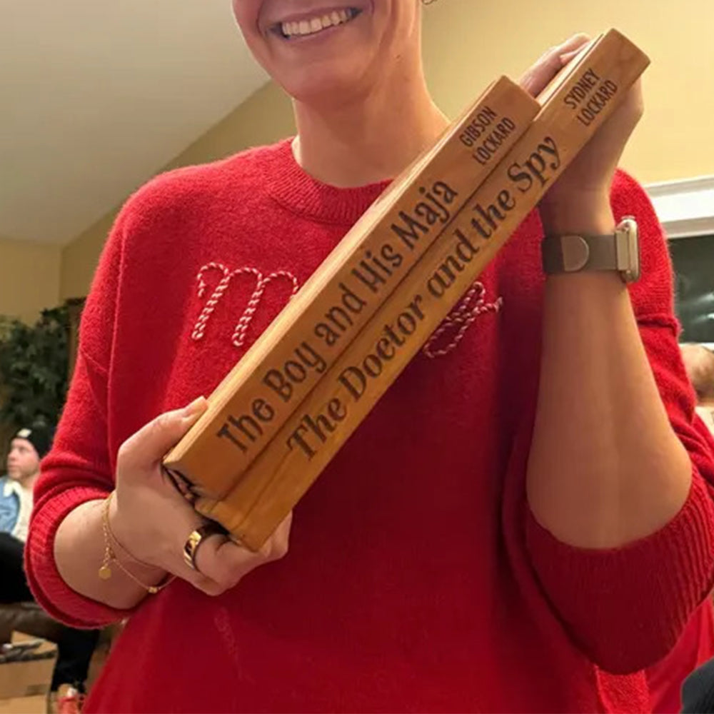 Personalized Name & Funny Book Title Gift Wooden Book-Shaped Cutting Board LM32 897753