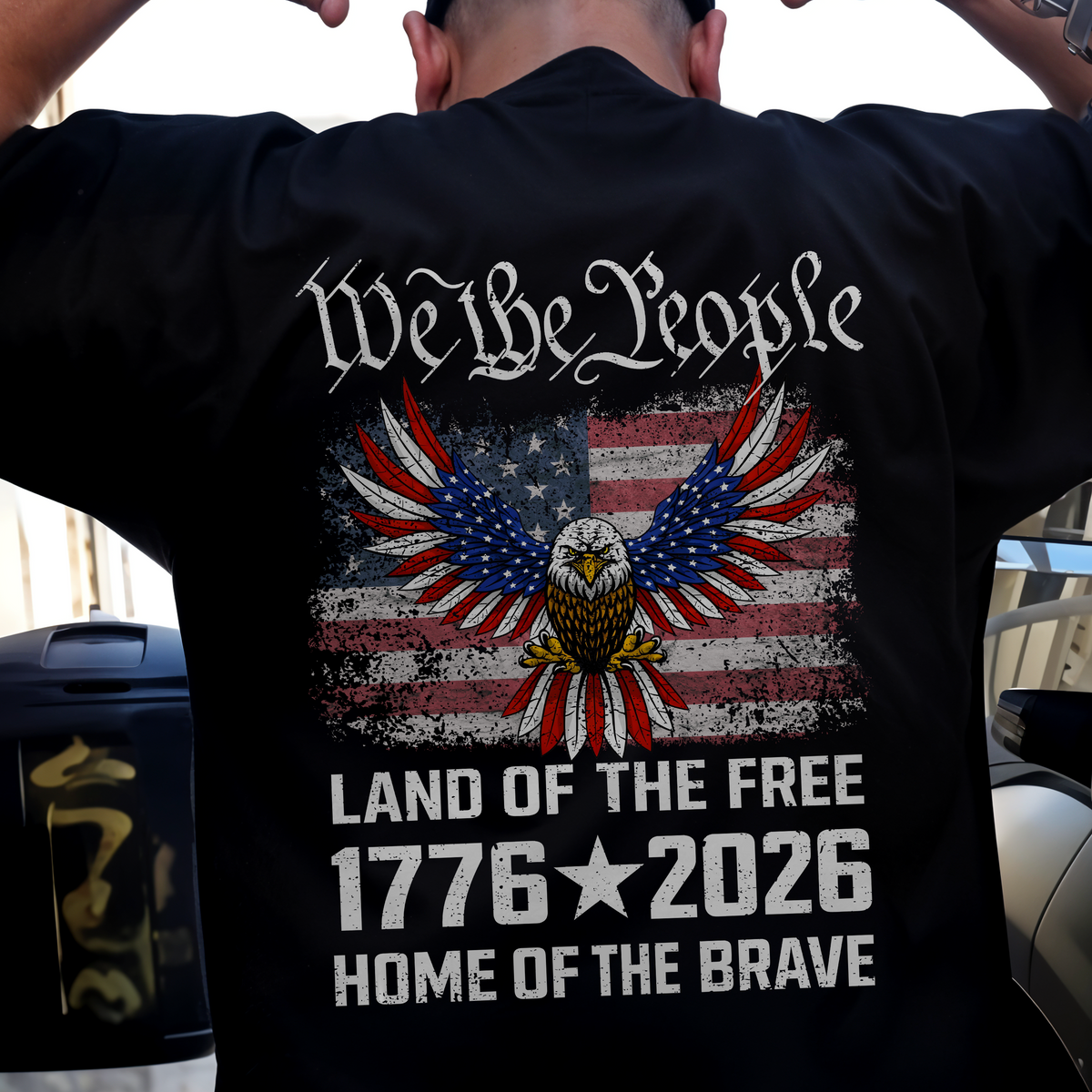 America 250th Birthday Eagle US Flag Back Shirt 250 Years We The People 1776-2026 Dark Shirt CH07 910956