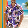 Custom Photo Funny Face Dog Cat Family Vacation Tropical Pattern Hawaii Shirt HA75 892308