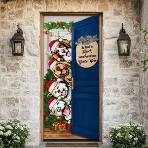 Personalized Santa Dog No Need To Knock Christmas Decoration Door Cover LM32 895659