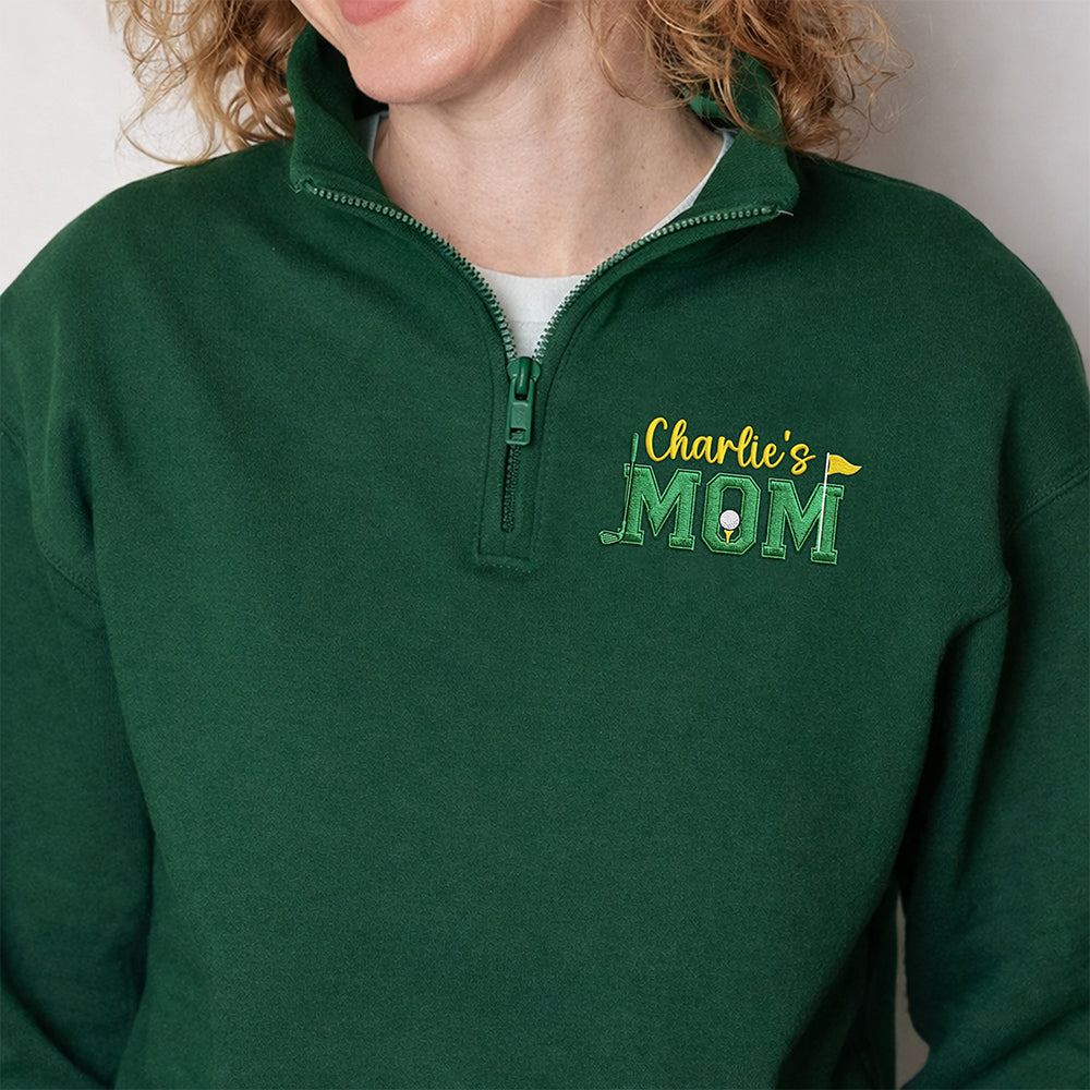 Custom Name Dad Mom Embroidered Golf Quarter Zip Sweater HO82 902324