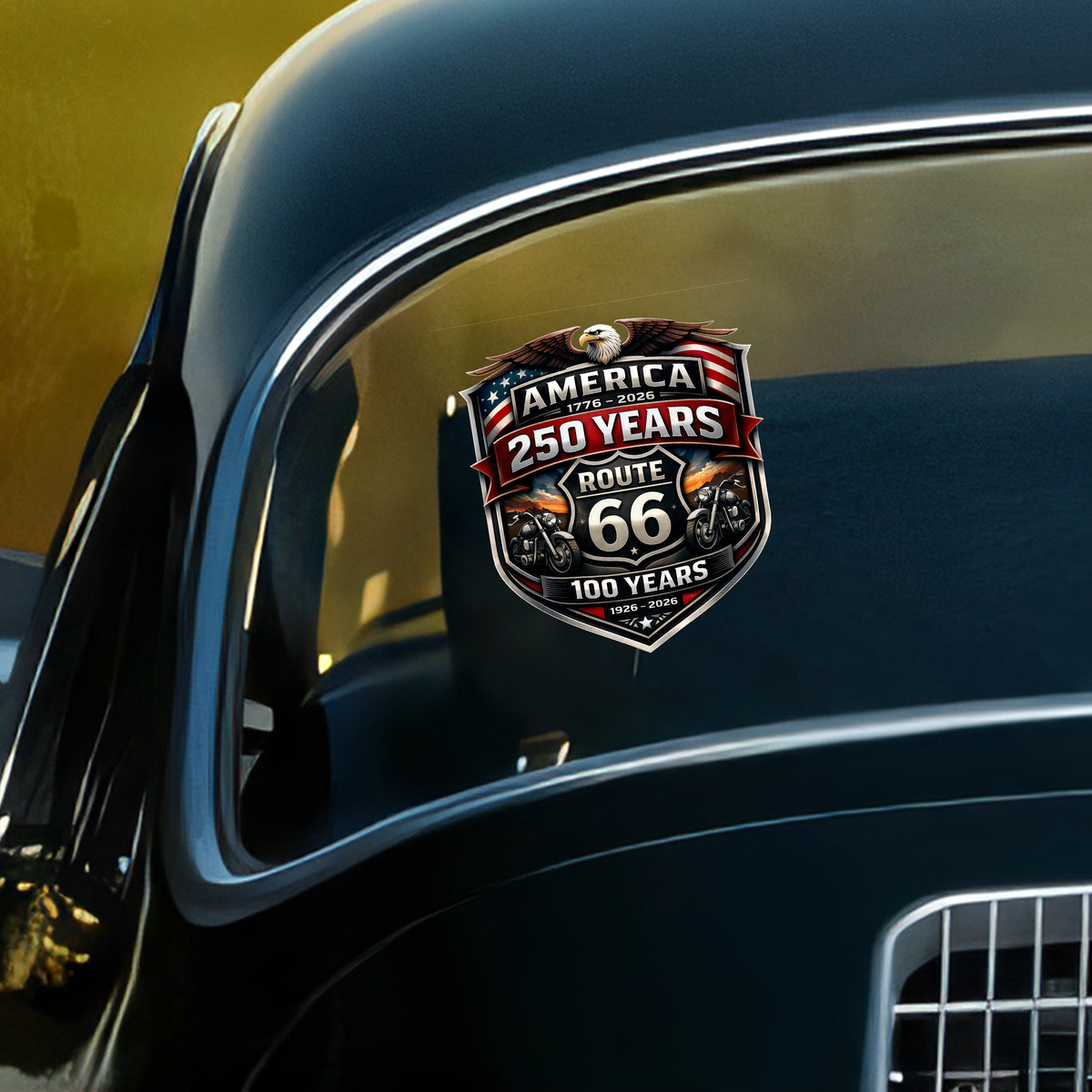 Personalized America 250 & 100 Years of Route 66 Car Window Decal Sticker CH07 910612